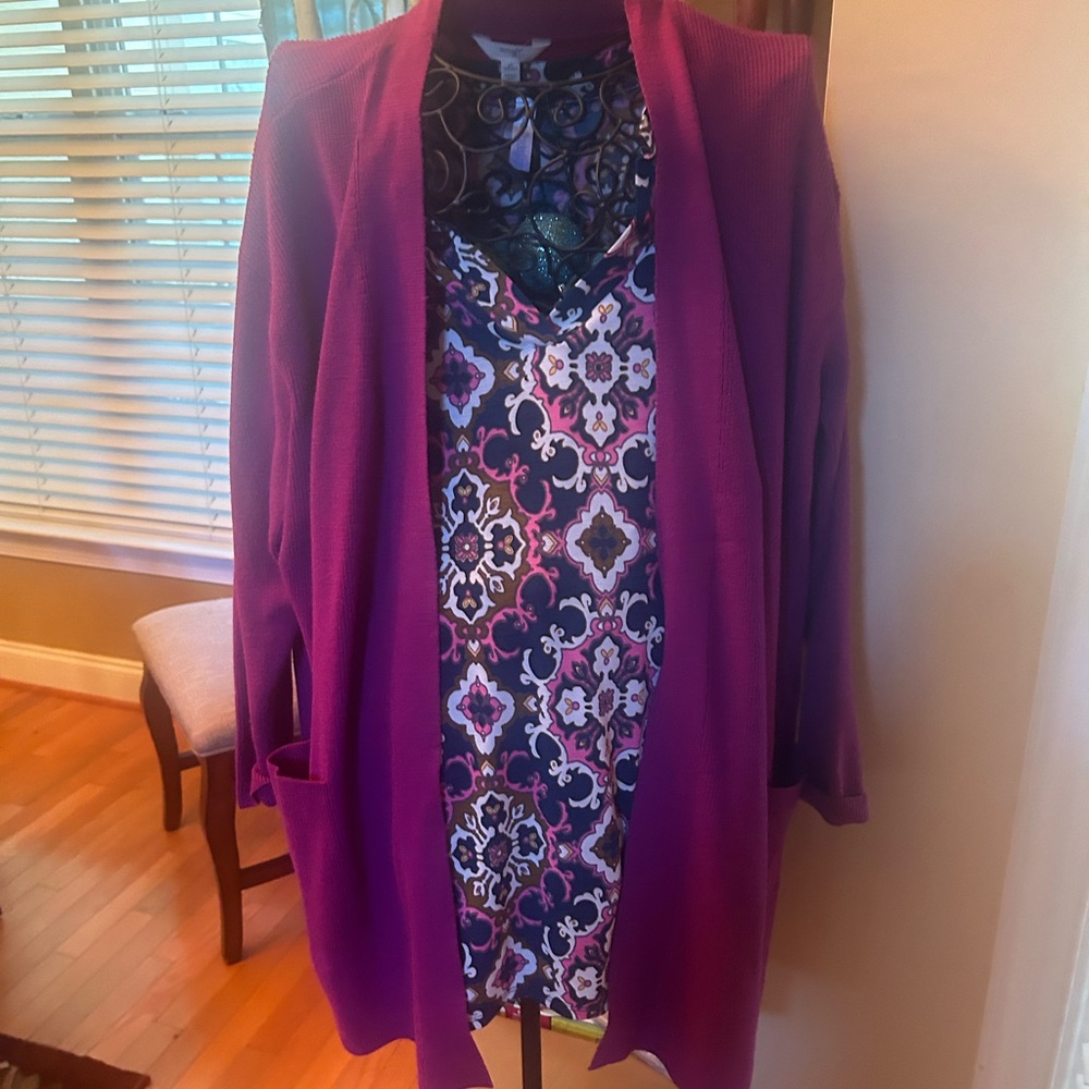 Purple Terra & Sky cardigan. Top not included size 2x euc